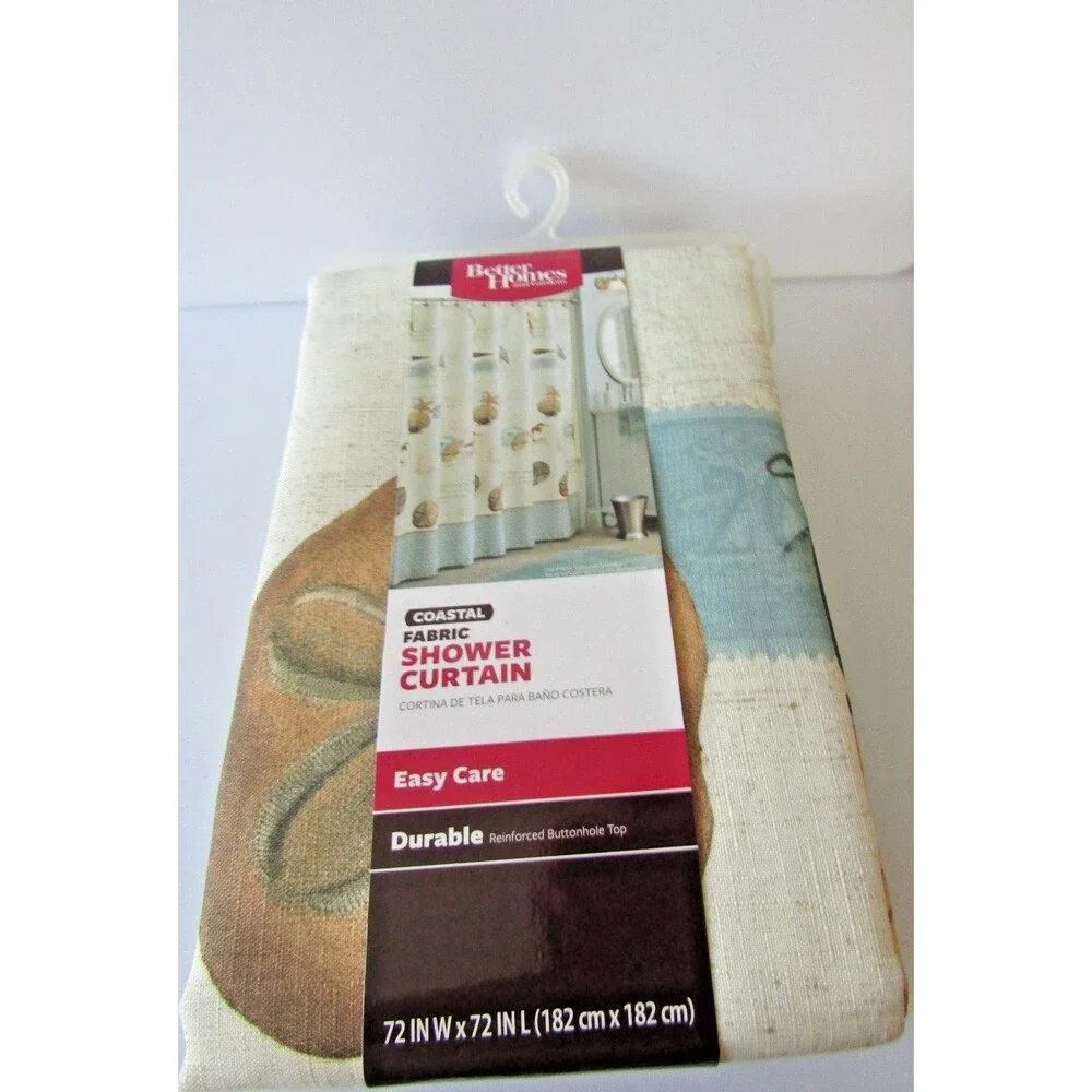 New Better Homes & Gardens Coastal Fabric Shower Curtain 72